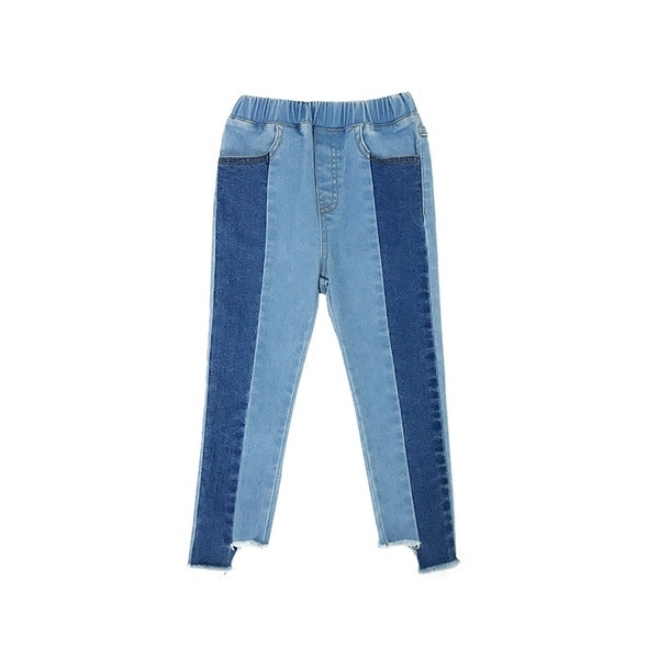 Elasztikus gyermekfarmer lányoknak magas derékkal