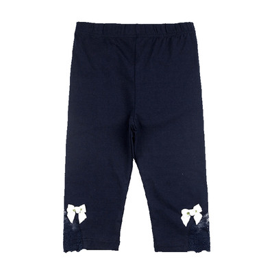 Παιδικό κολάν  για κορίτσια σε δύο χρώματα με δαντέλα και κορδέλα