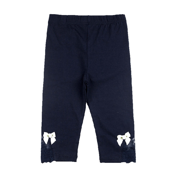 Παιδικό κολάν  για κορίτσια σε δύο χρώματα με δαντέλα και κορδέλα