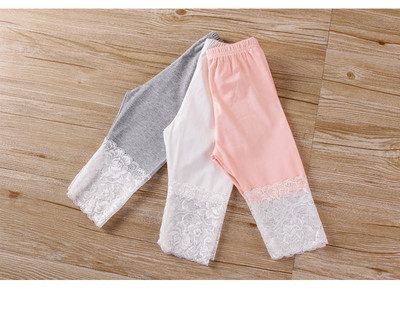 Παιδικό λεπτό κολάν για κορίτσια σε τρία χρώματα με δαντέλα