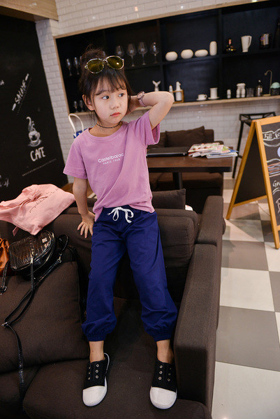 Pantaloni casual copii pentru fete model lat