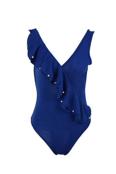 Costum de baie complet NOU elegant pentru femei, în patru culori, cu decolteu în V adânc cu decor