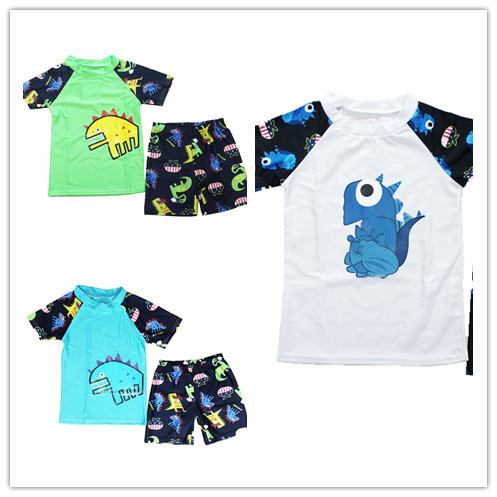 Costum de baie pentru copii cu dinozaur pentru băieți în două părți