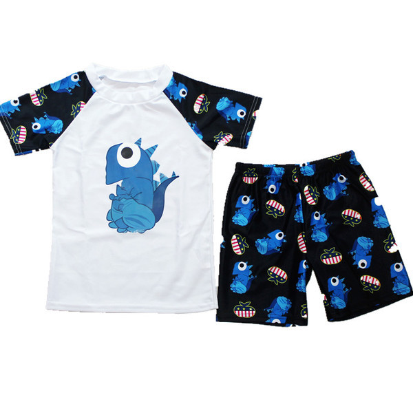 Costum de baie pentru copii cu dinozaur pentru băieți în două părți