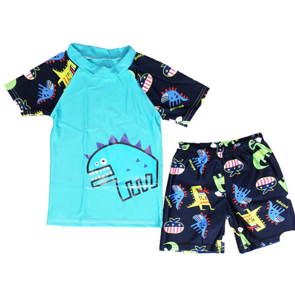Costum de baie pentru copii cu dinozaur pentru băieți în două părți