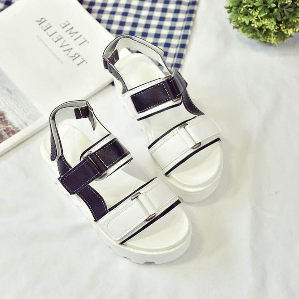 Sandale casual dama cu platforma si bretele late in doua culori