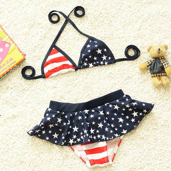 Costum de baie pentru copii in doua parti cu imprimeu