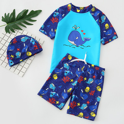 Παιδικό  μαγιό με εφαρμογή σε δύο χρώματα