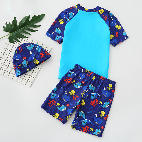 Παιδικό  μαγιό με εφαρμογή σε δύο χρώματα