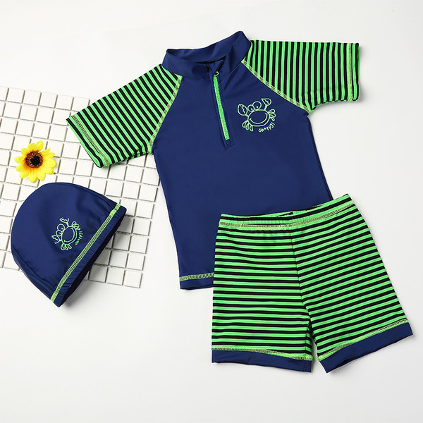 Costum de baie pentru copii în dungi în două părți