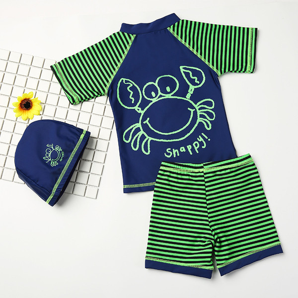 Costum de baie pentru copii în dungi în două părți