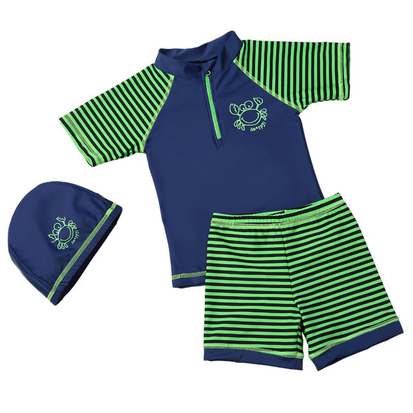 Costum de baie pentru copii în dungi în două părți