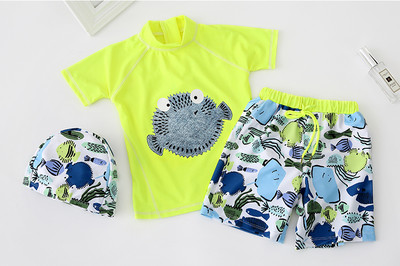 Παιδικό μαγιό σε δύο μέρη με δίχρωμη εφαρμογή