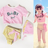 Costum de baie pentru copii din două părți - tricou cu mânecă scurtă și pantaloni