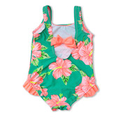 Costum de baie intreg pentru fete cu model floral