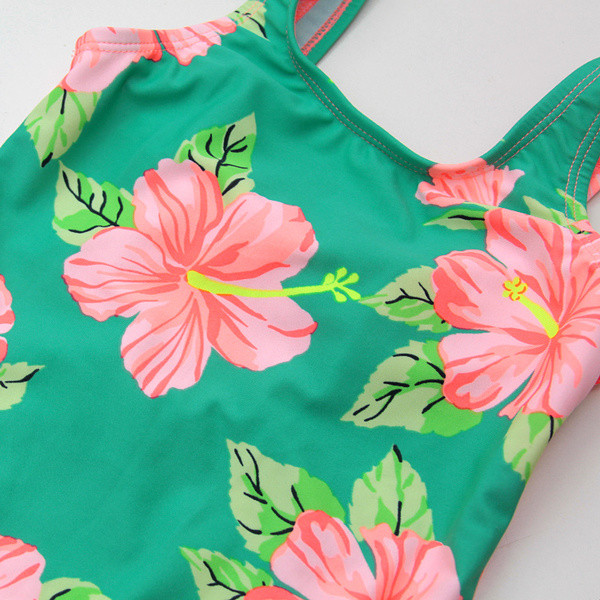 Costum de baie intreg pentru fete cu model floral