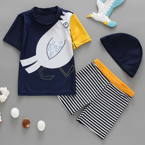 Costum de baie copii pentru baieti in trei parti in mai multe modele