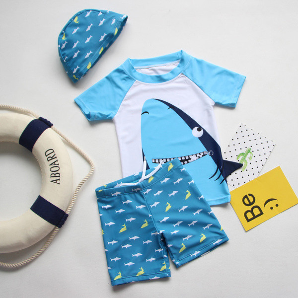 Costum de baie copii pentru baieti in trei parti in mai multe modele