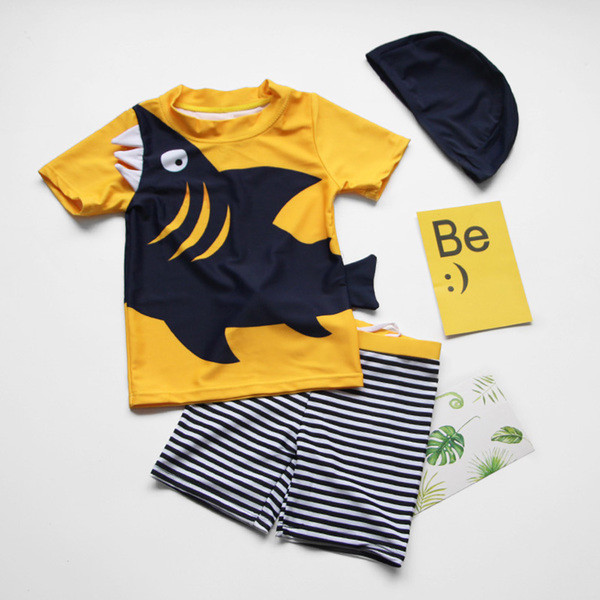 Costum de baie copii pentru baieti in trei parti in mai multe modele