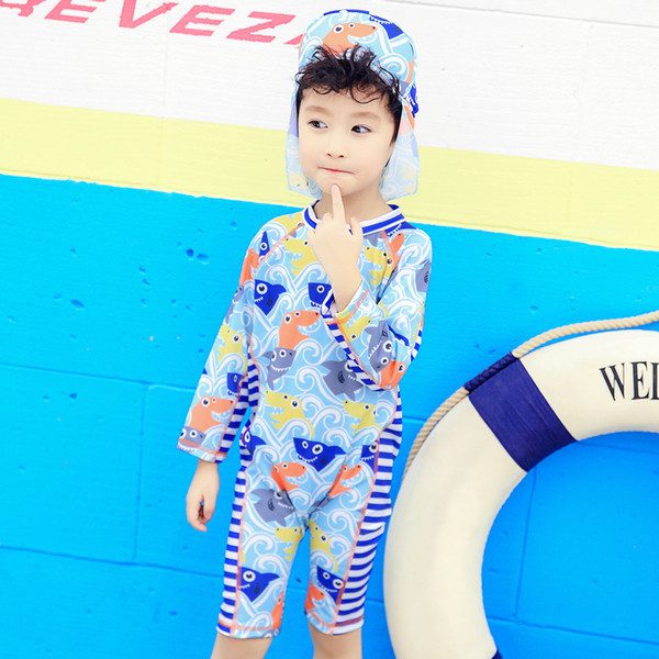 Costum de baie complet pentru copii pentru fete și băieți cu aplicație