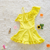 Παιδικό ολόσωμο μαγιό με floral μοτίβα σε δύο χρώματα