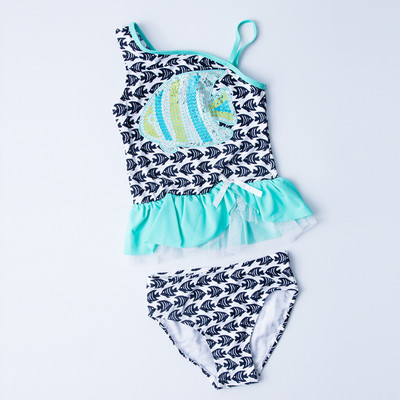 Παιδικό μαγιό από δύο μέρη με εκτύπωση και πούλιες