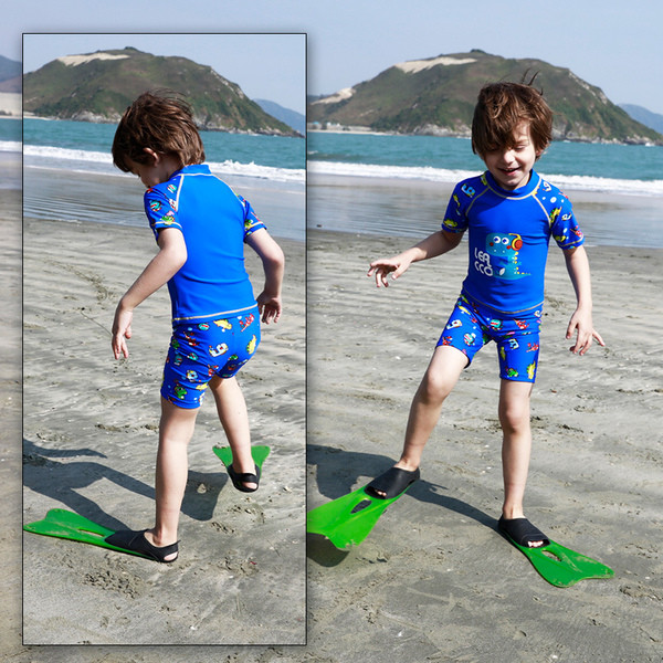 Costum de baie pentru baieti pentru copii in doua culori