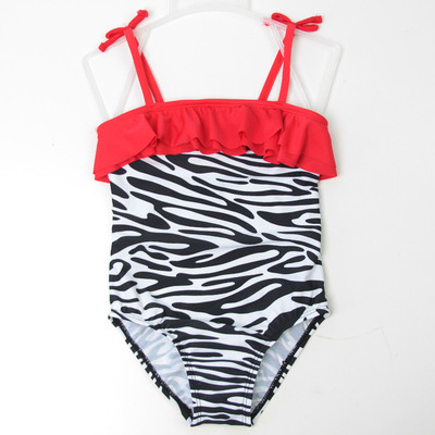 Costum de baie intreg pentru fete pentru copii cu motive colorate