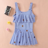 Цял бански за момичета в два цвята