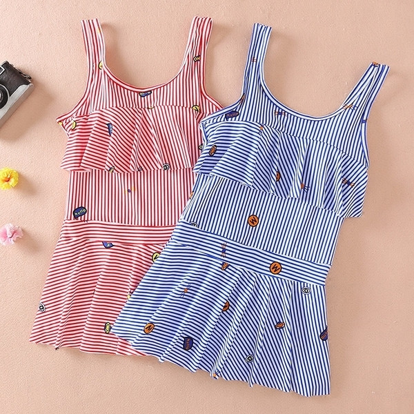 Цял бански за момичета в два цвята