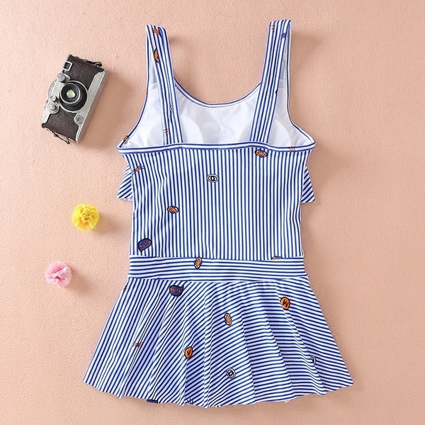 Цял бански за момичета в два цвята