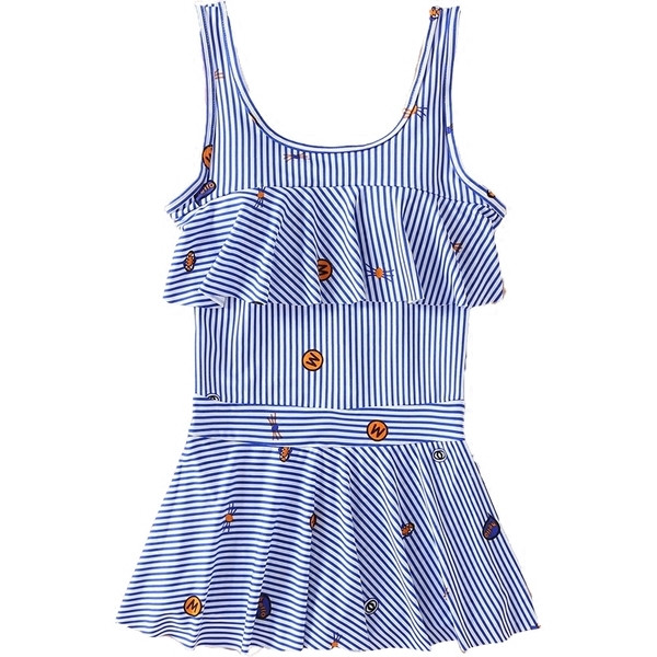 Цял бански за момичета в два цвята