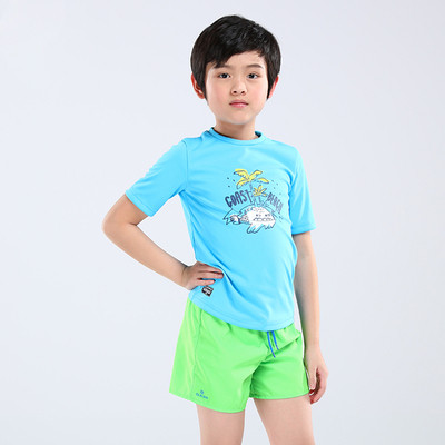Детски бански шорти  за момчета в син и зелен цвят