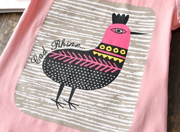 Tricou pentru copii de zi cu zi pentru fete cu imprimeu in trei culori