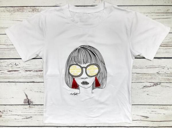 Tricou casual dama alb cu aplicatie