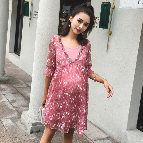 Rochie de dama cu captuseala usoara cu motive florale