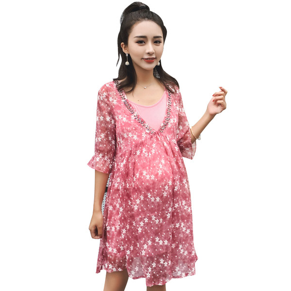 Rochie de dama cu captuseala usoara cu motive florale