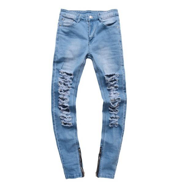 Άνδρες σχισμένα Slim τζιν σε ανοιχτό χρώμα