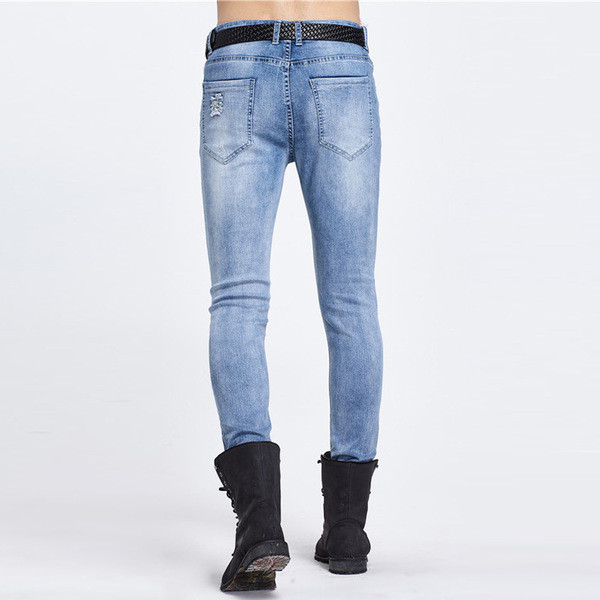 Blugi Slim elastic pentru bărbați de culoare deschisă