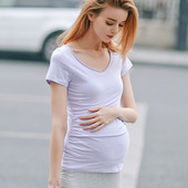 Tricou casual simplu cu decolteu în V în mai multe culori