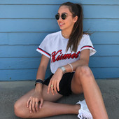 Tricou sport și casual de damă alb cu inscripție