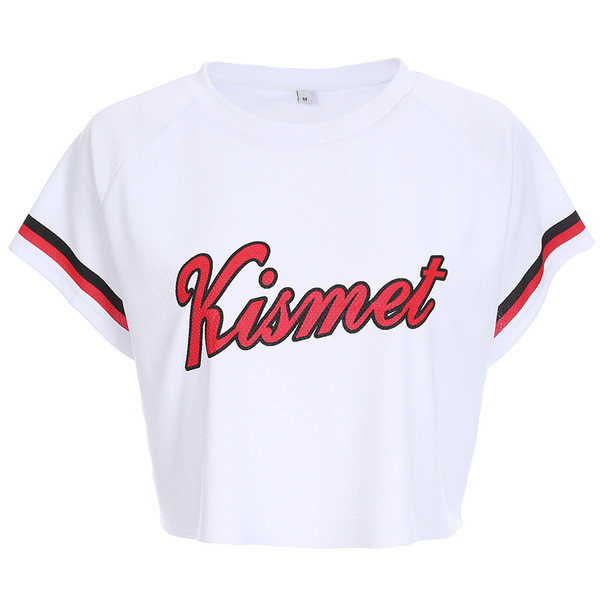 Tricou sport și casual de damă alb cu inscripție