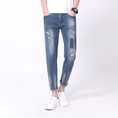 Blugi barbatesti model lat 9/10 cu motive fragmentate