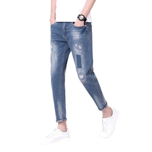 Blugi barbatesti model lat 9/10 cu motive fragmentate