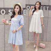 Rochie de maternitate cu decolteu in V in trei culori