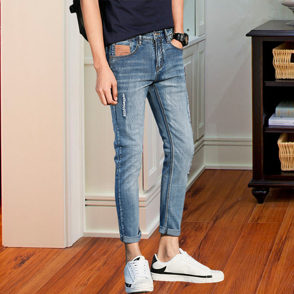 Új modell nyári férfi farmer modell Slim