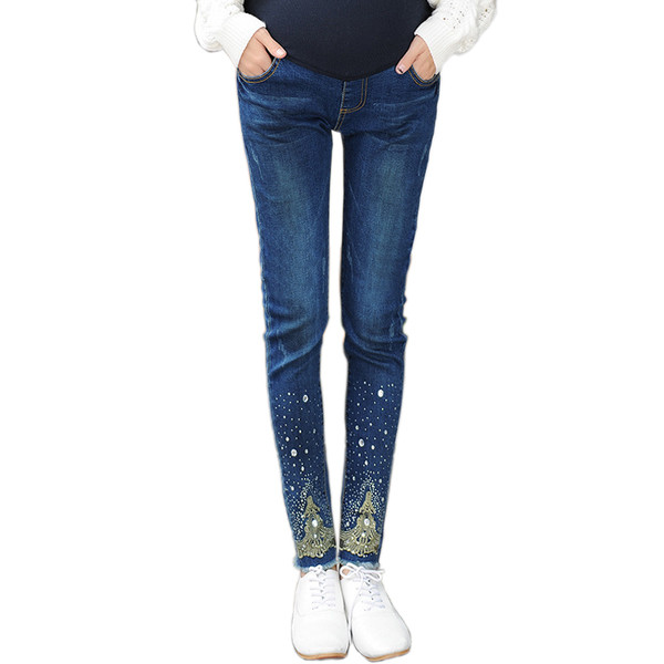 Τζιν για εγκύους με διακοσμητικά βότσαλα σε δύο χρώματα