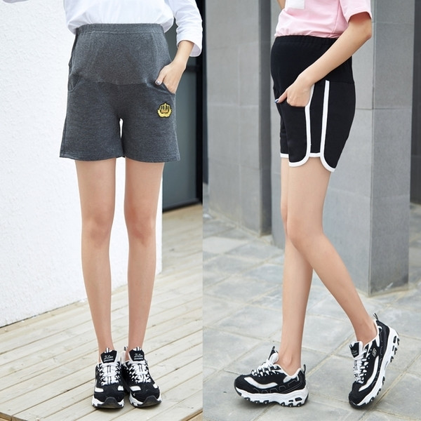 Σύντομα βαμβακερά παντελόνια για έγκυες γυναίκες σε διάφορα χρώματα