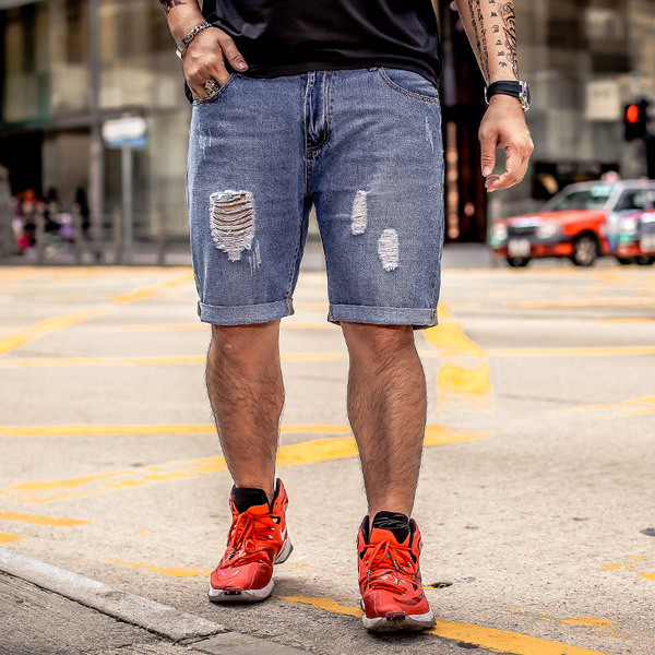 Blugi casual scurti barbati model larg