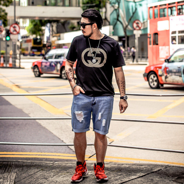 Blugi casual scurti barbati model larg